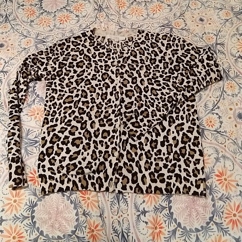 Loft, leopard print cardigan